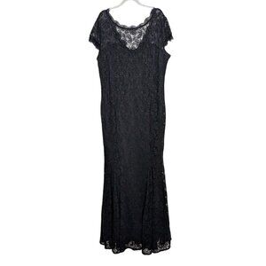 Rephyllis Lace Maxi Dress Womens Size 2XL Black Fishtail Bridesmaid Stretch Long
